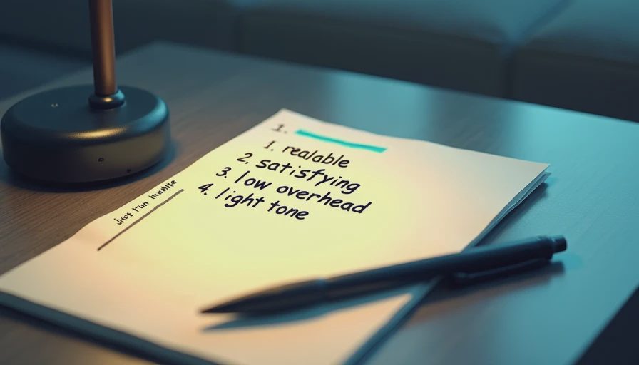 Handwritten “just fun test” checklist on a side table at night